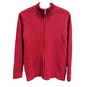 Appleseed's Red Cable Knit Turtleneck Sweater